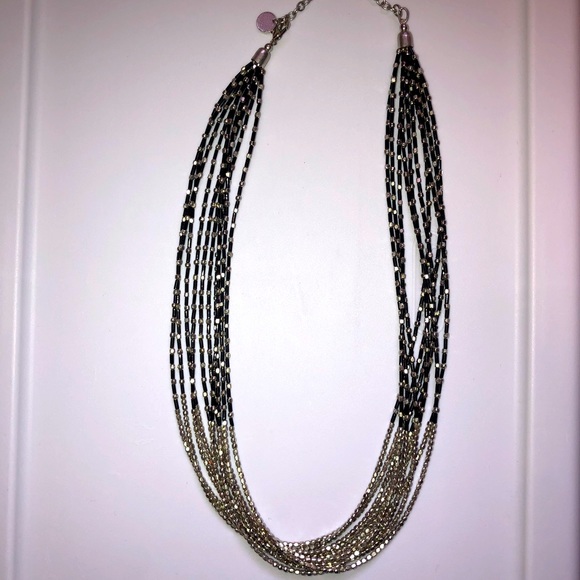 NWOT Multi-strand black and silver tone necklace - Picture 1 of 5